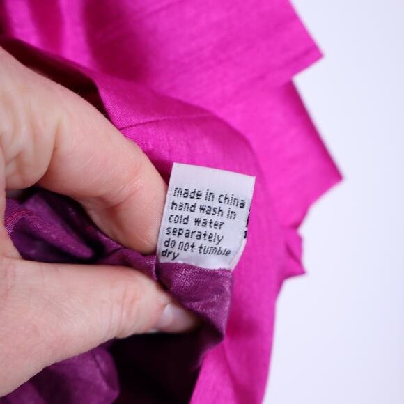 FUMBLIN' FOE Ruffle Front Skirt Fuchsia Pink Pencil Mini Length Women's XS - Picture 11 of 12